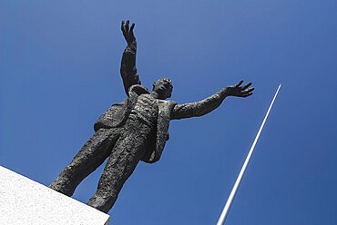 Ireland, Dublin, Jim Larkin and the Spire in OConnell Street.