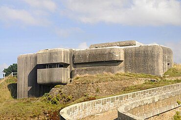 France, Brittany, Pointe du Petit-Minou, WW2 German fortification at the Pointe du Petit-Minou at the entrance to the Straits of Brest located just behind the lighthouse.