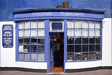 Ireland, County Cork, Kinsale, Facade of restaurant known as Mother Hubbards .