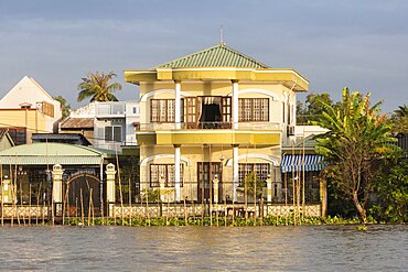 Vietnam, Mekong Delta, Opulent riverside home near Cai Rang and Can Tho.