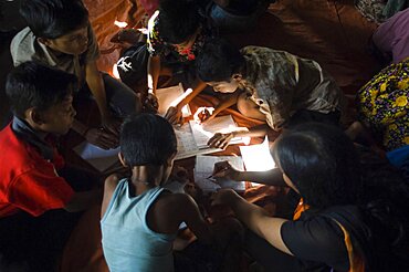 Bangladesh, Chittagong, Street children learning in a centre run by an NGO charity.