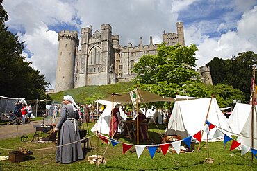 England, West Sussex, Arundel, Jousting festival in the grounds of Arundel Castle.