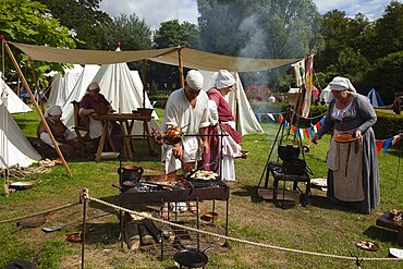 England, West Sussex, Arundel, Jousting festival in the grounds of Arundel Castle.