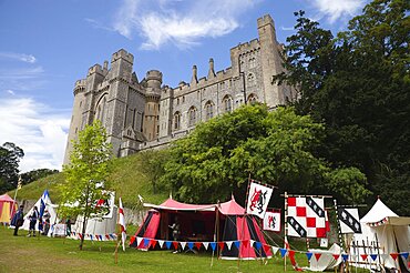 England, West Sussex, Arundel, Jousting festival in the grounds of Arundel Castle.