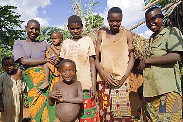 Burundi, Cibitoke Province, Kirundo, Burundi Kirundo A family beside the road living in poverty child with obvious worms.