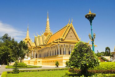 Cambodia, Phnom Penh, The Throne Hall within the grounds of the Royal Palace.