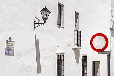 Spain, Extremadura, Olivenza, Typical local architecture with bars over windows.