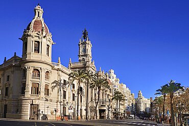 Spain, Valencia Province, Valencia, Spain, Valencia Province, Valencia, Plaza de Ayuntamiento, Casa Consistorial de Valencia, Town Hall.