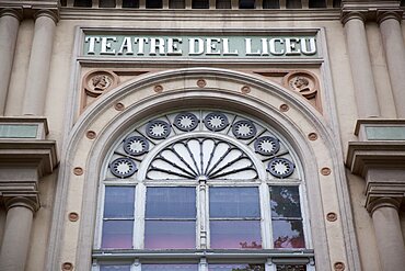 Spain, Catalonia, Barcelona, Exterior of Teatre del Liceu on La Rambla.