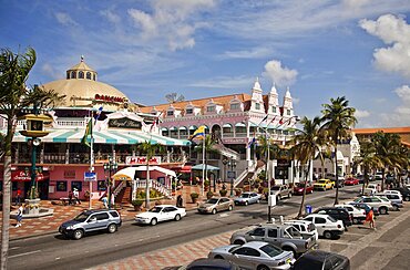 Dutch Antilles, Aruba, Oranjestad, City Centre showing colonial buildings.