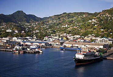 Saint Vincent and the Grenadines, Saint Vincent, Kingston, View over the port.