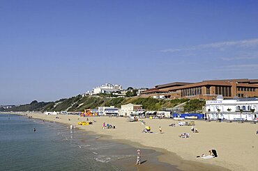 England, Dorset, Bournemouth, Beach viewed from the Pier.