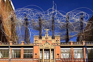 Spain, Catalunya, Barcelona, Facade of Fundacio Antoni Tapies.