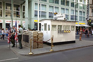 Germany, Berlin, Mitte, Checkpoint Charlie on Friedrichstrasse.