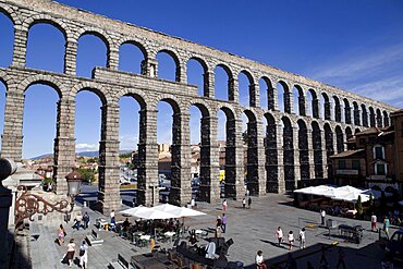 Spain, Castille-Leon, Segovia, Roman Aqueduct.