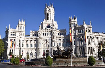 Spain, Madrid, Plaza de la Cibeles & Central Post Office.