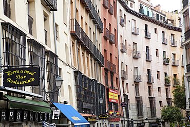 Spain, Madrid, Apartments in the Plaza Mayor district.