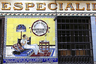 Spain, Madrid, Ornately patterned tiles.