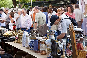 Spain, Madrid, El Rastro Flea market.