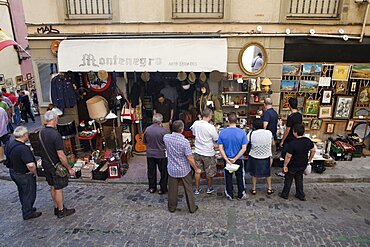 Spain, Madrid, El Rastro Flea market.