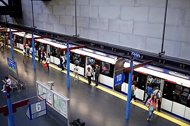 Spain, Madrid, Principe Pio metro station.