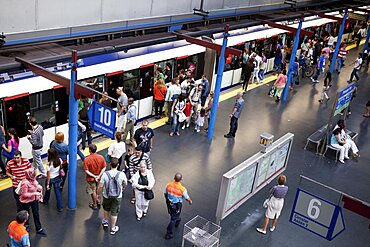 Spain, Madrid, Principe Pio Metro Station.