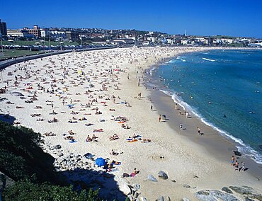 AUSTRALIA New South Wales Sydney View over busy Bondi Beach