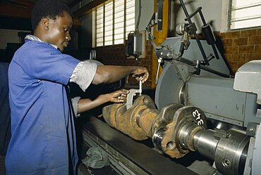 NIGERIA  Industry Male worker in generator factory. African Nigerian Western Africa