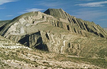 ARGENTINA  Mendoza Clearly shown folds in sedimentary rock layers.