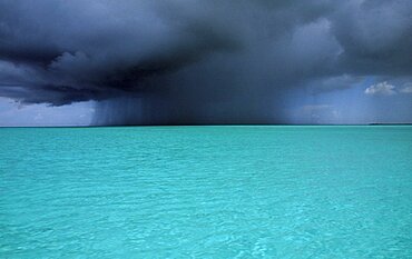 WEST INDIES  Turks and Caicos Island Storm clouds over the ocean