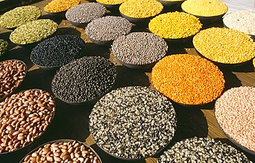 INDIA Uttar Pradesh Delhi  Display of Nuts and Pulses in dishes