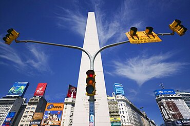 ARGENTINA  Buenos Aires The Obelisco in Plaza de la Republica. Urban South America Buenos Aires Travel Tourism Holidays Obelisk Traffic Light Monument Tall Plaza de la Republica Icon Up Landmark American Argentinian Hispanic Latin America Latino