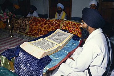 Continuous reading of the Guru Granth Sahib Sikh holy book, Patna, India