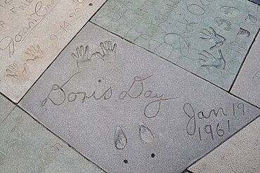 Doris Days tiny footprint Manns Chinese Theatre Hollywood, Grauman, United States of America