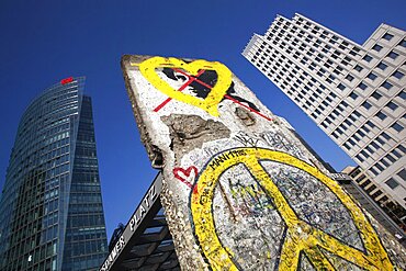 Germany, Berlin, section of the Berlin wall at Potsdamer Platz