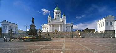 FINLAND Uusimaa Helsinki Lutheran Cathedral also known as Tuomiokirkko  seen from Senate Square