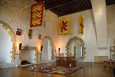 Ireland, County Antrim, Carrickfergus, Castle, The Great Hall in the castle's keep