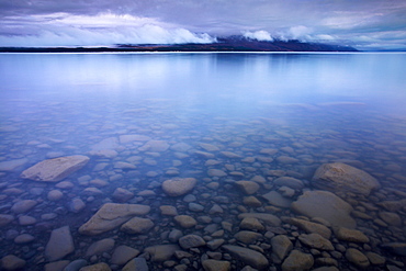 Lake Pukaki on a blue morning. Canterbury, South Island, New Zealand, Pacific