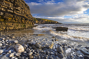 Incoming tide at Dunraven Bay, Southerndown, South Wales, Wales, United Kingdom, Europe