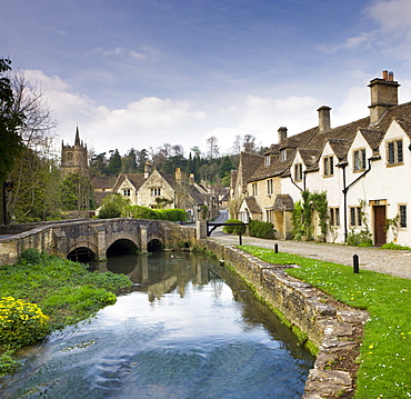 Picturesque Cotswolds village of Castle Combe, Wiltshire, England, United Kingdom, Europe