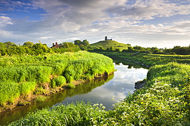 Ruins of St Michael's Church on Burrow Mump, Burrowbridge, Somerset, England, United Kingdom, Europe