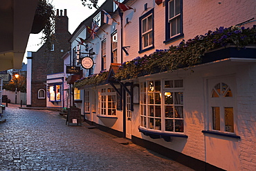 Cobbled street in Lymington, Hampshire, England, United Kingdom, Europe