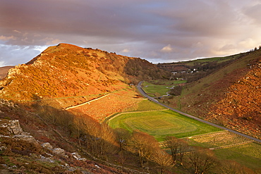 The Valley of Rocks and cricket ground, Lynton, Exmoor, Devon, England, United Kingdom, Europe