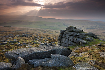 Yes Tor from Higher Tor, Belstone, Dartmoor National Park, Devon, England, United Kingdom, Europe