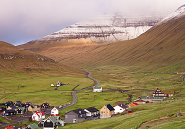 Village of Gjogv on the island of Eysturoy, Faroe Islands, Denmark, Europe