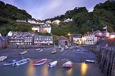 Picturesque North Devon village of Clovelly at dawn, Devon, England, United Kingdom, Europe 