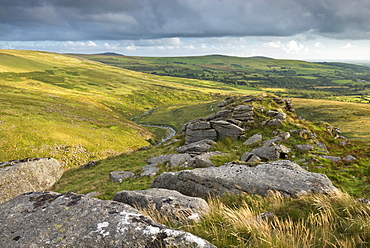 Tavy Cleave viewed from Ger Tor, Dartmoor National Park, Devon, England, United Kingdom, Europe 