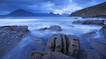 The Cuillin mountains from the coast at Elgol, Isle of Skye, Inner Hebrides, Scotland, United Kingdom, Europe 