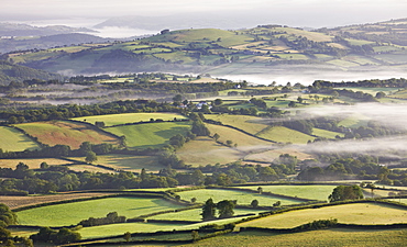 Rolling countryside view to Capel Gwynfe, Brecon Beacons National Park, Carmarthenshire, Wales, United Kingdom, Europe 