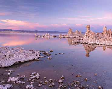 Sunset over a tranquil Mono Lake in autumn California, United States of America, North America